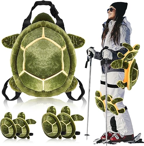Juego de 5 almohadillas de tortuga para snowboard, protector de snowboard, incluye almohadilla de cadera de esquí 3D con rodilleras, coderas,