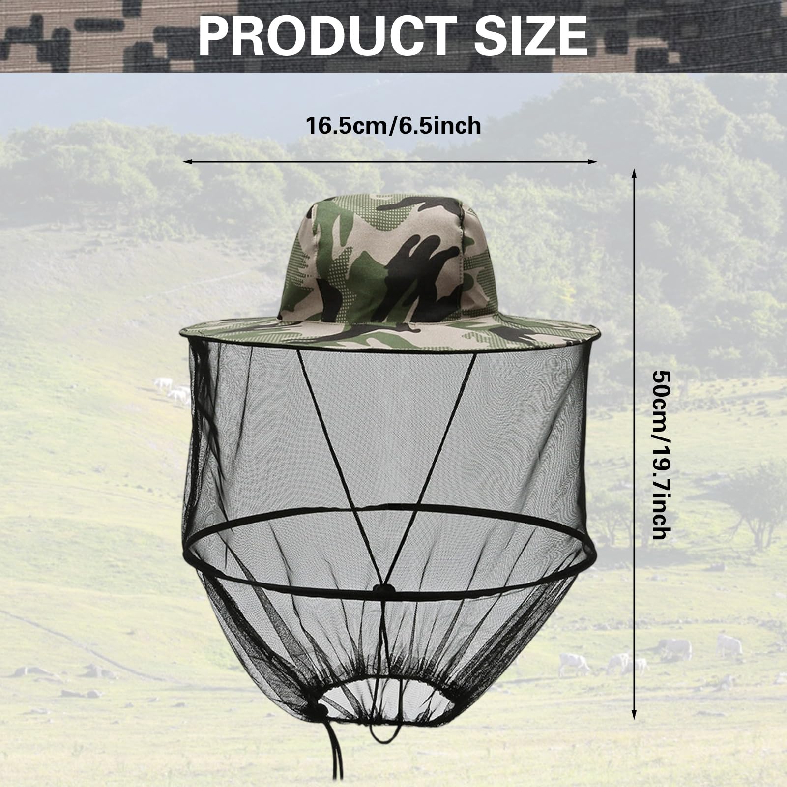 Cappello da apicoltore con velo, zanzariera, cappello con zanzariera, cappello da sole, tesa larga, protezione solare, anti-zanzare, anti-apicoltore, per attività all'aperto, escursioni, campeggio