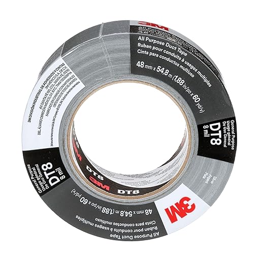 3M DT823S All Purpose Duct Tape DT8, Silver, 48 mm x 23 m, 0.2 mm, Individually Wrapped