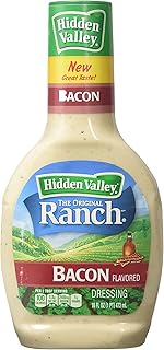 Hidden Valley Bacon Ranch Salad Dressing & Topping, Gluten Free - 16 Ounce Bottle (Package May Vary)