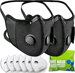 BASE CAMP Máscara facial M Cross Dust com 6 filtros para marcenaria, construção, corte, lixamento, jardinagem serra
