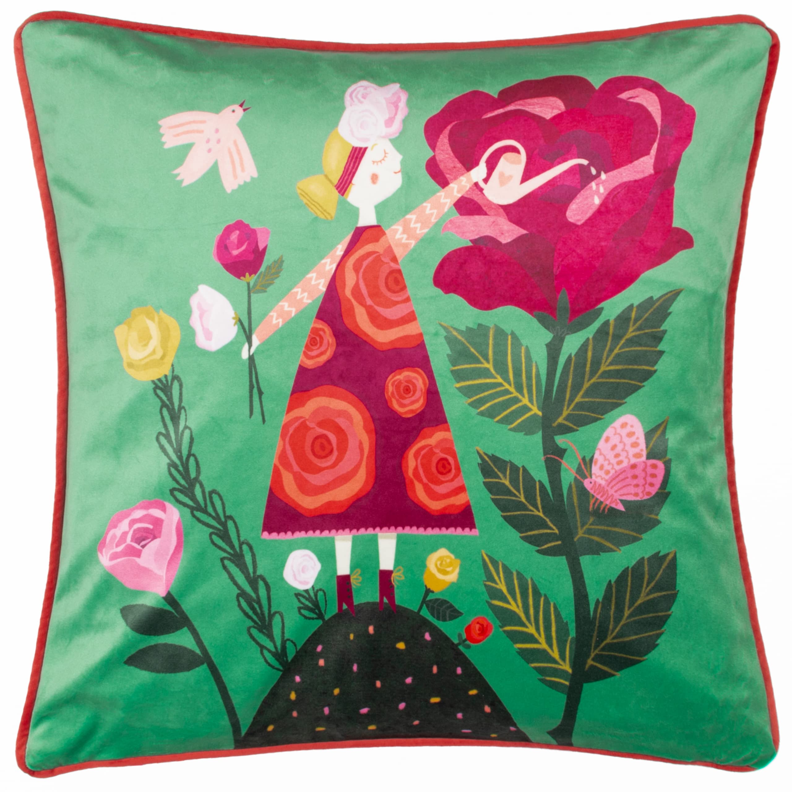 Kate Merritt Girls Multicolour Flower Cushion Cover, 43 X 43Cm