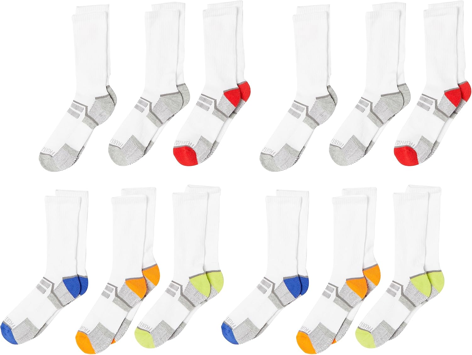Fruit of the Loom Boys Everyday Active Crew Socks (12 Pack)