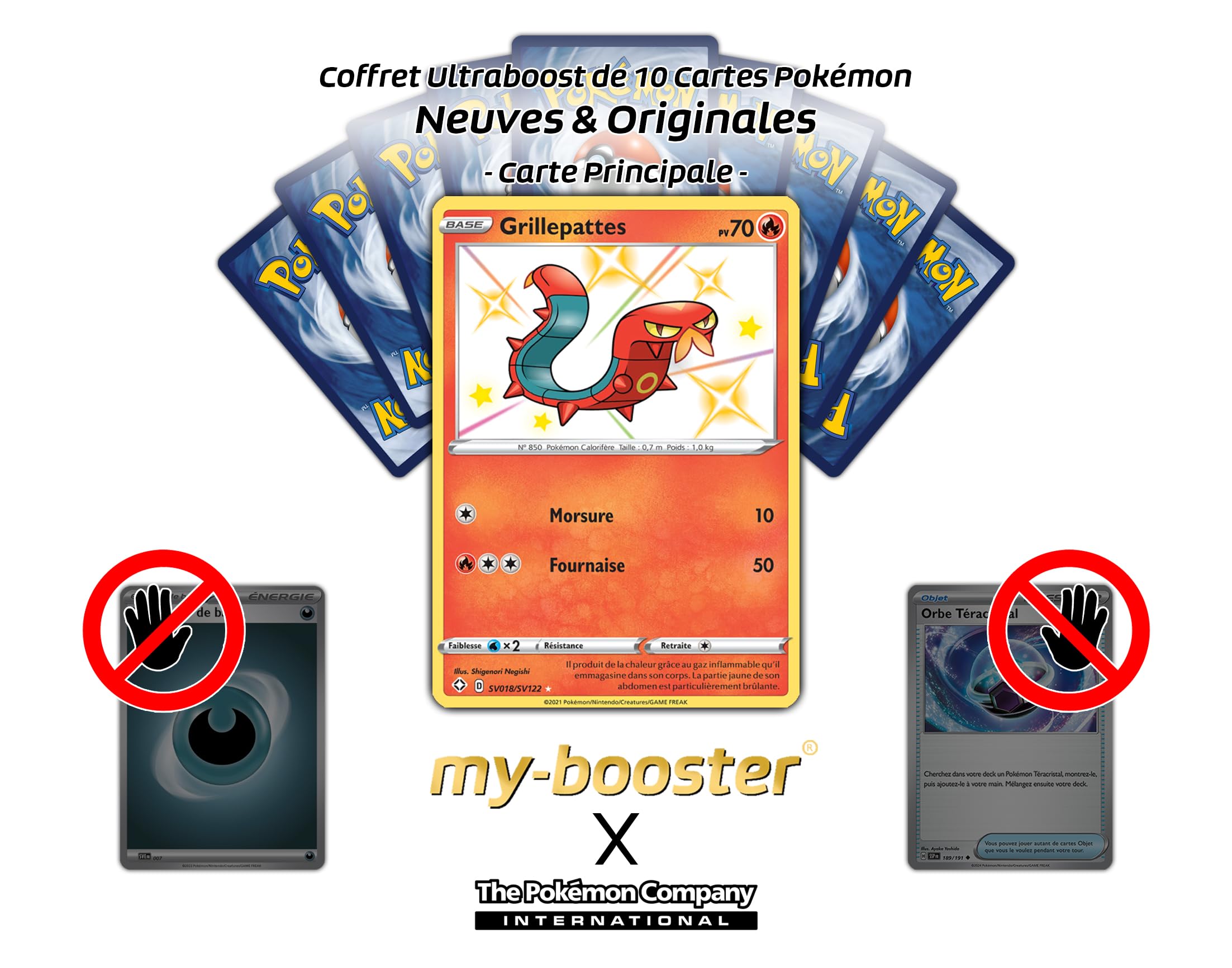 my-booster Grillepattes (Sizzlipede) SV018/SV122 Cromatico Secreto X Écarlate et Violet 4.5 Destinées Radieuses - Box di 10 carte Pokémon Francese