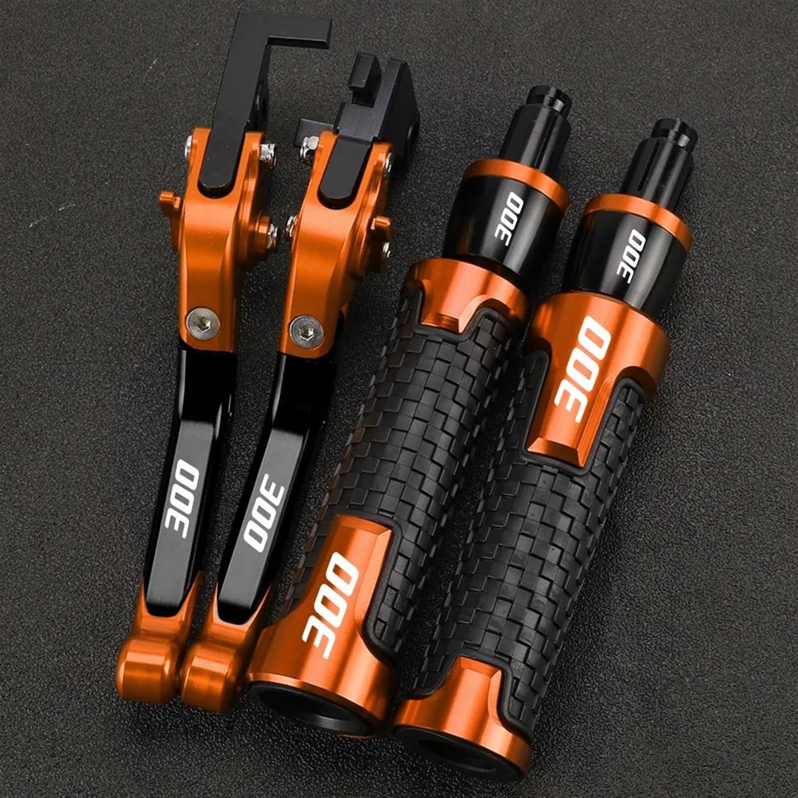 VTAIEX Motorbike Accessories Handle Handlebar Grips Ends Adjustable for Kawasaki for VERSYS-X300 for VERSYS-X 300 2017 Motorcycle Brake Clutch Levers(Orange)