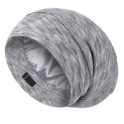 Miniatura 1 de LULUSILK 100% Mulberry Silk Lined Sleep Cap, Silk Bonnet Hair Wrap for Sleeping
