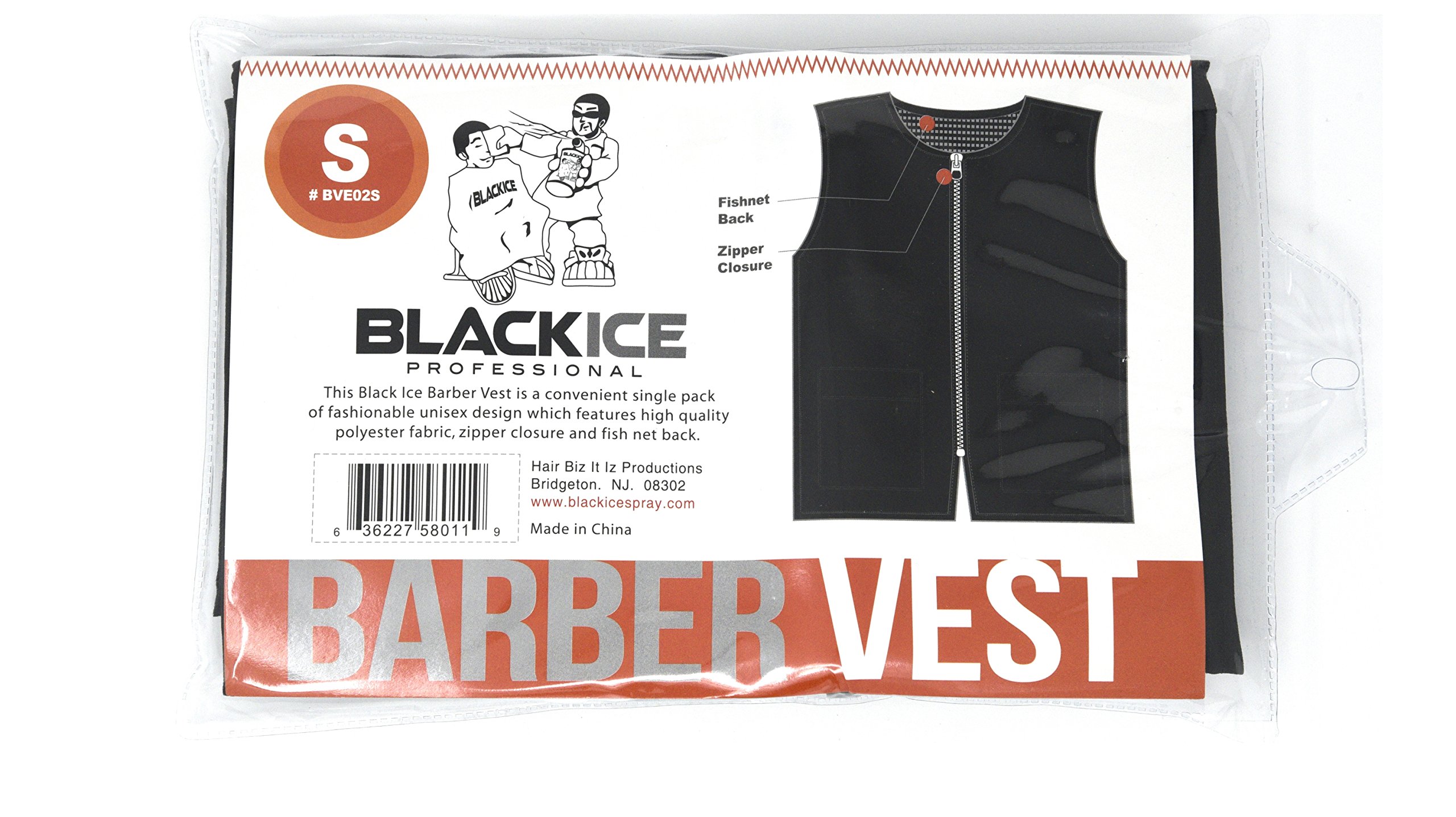 BLACK ICEBarber Vest Size Small BLACK Professional polyester fabric with zipper closure ââ‚¬¦