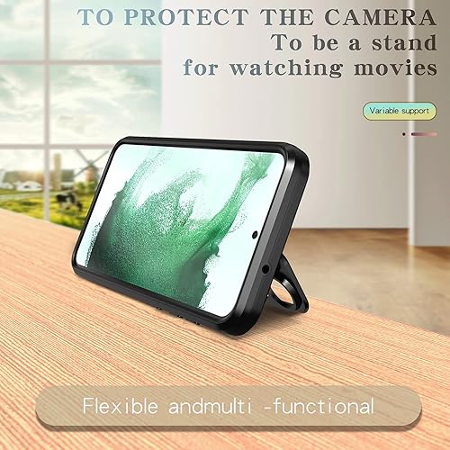 Miniatura 3 de Asuwish Funda de teléfono para Samsung Galaxy S23 5G con protector de pantalla de vidrio templado y soporte, cubierta delgada, accesorios móviles