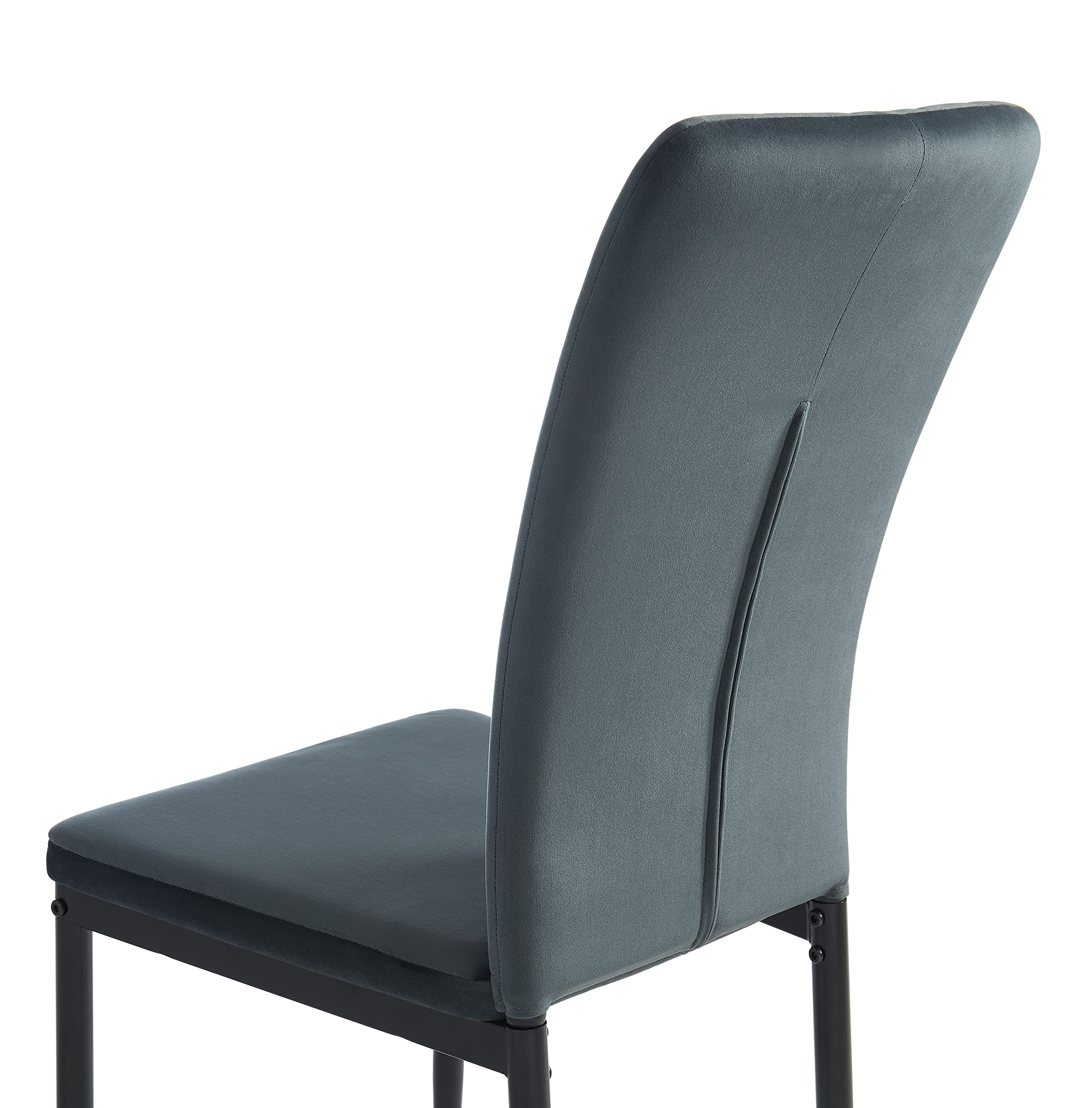 BAÏTA - Sedie Poppy Velluto Grigio Antracite Set di 4