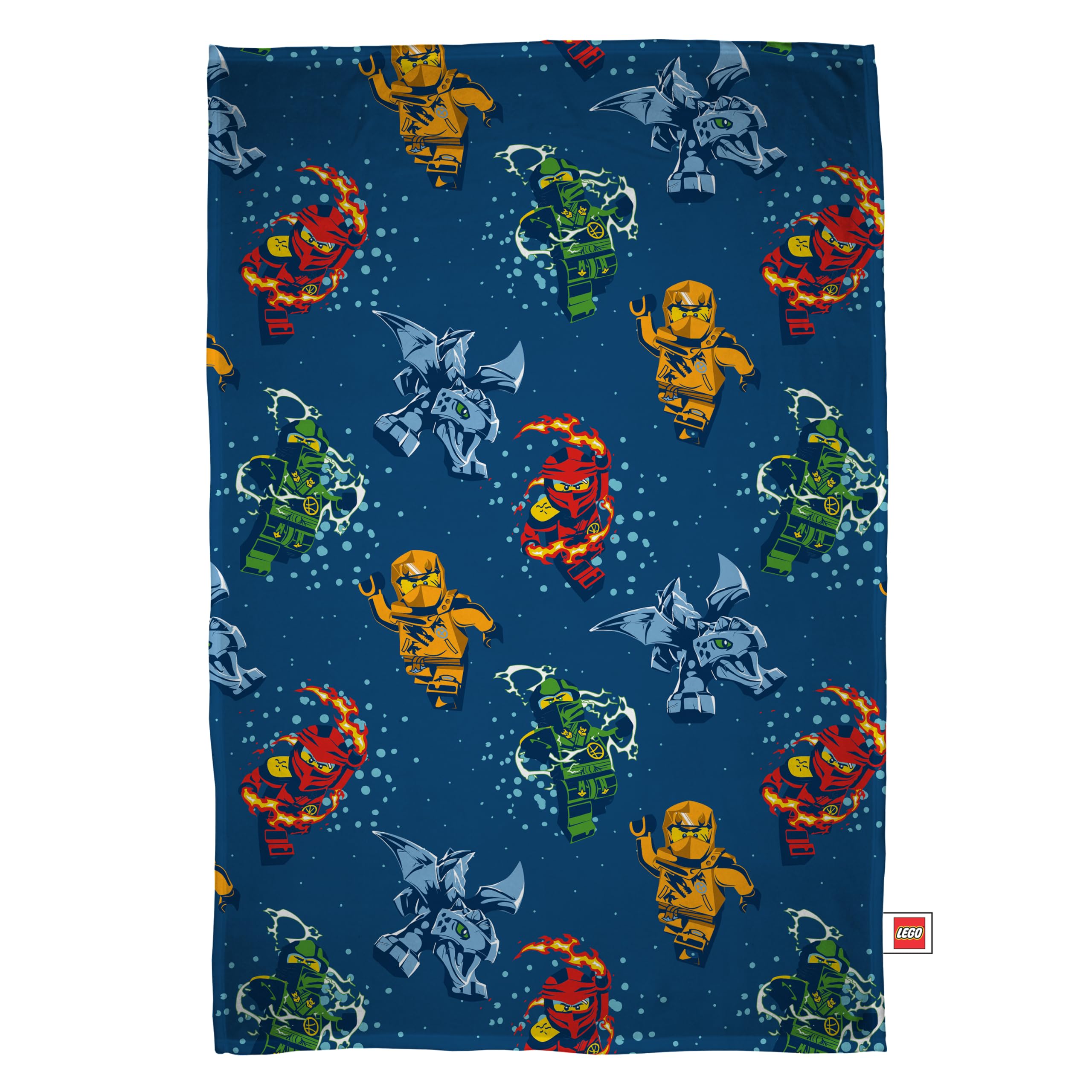 Lego Ninjago Officially Licenced Fleece Blanket | Super Soft Warm Fleece | Blue Smash Design | Perfect For Home, Sleepovers & Camping | 100 x 150 cm