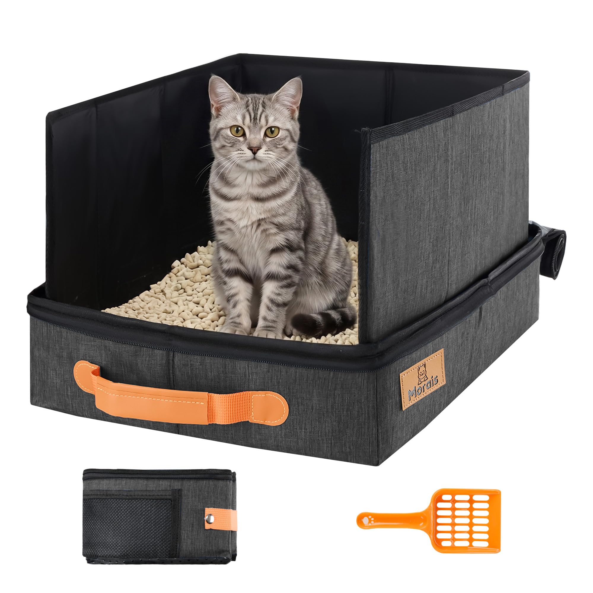 MORAIS Portable Travel Litter Box for Cats