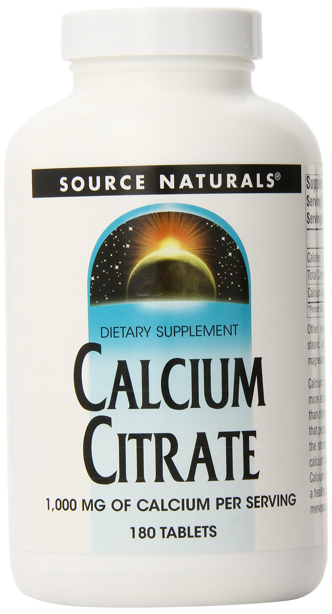 Source Naturals Calcium Citrate 1000mg, Supports and Maintains a Healthy Skeletal System, 180 Tablets