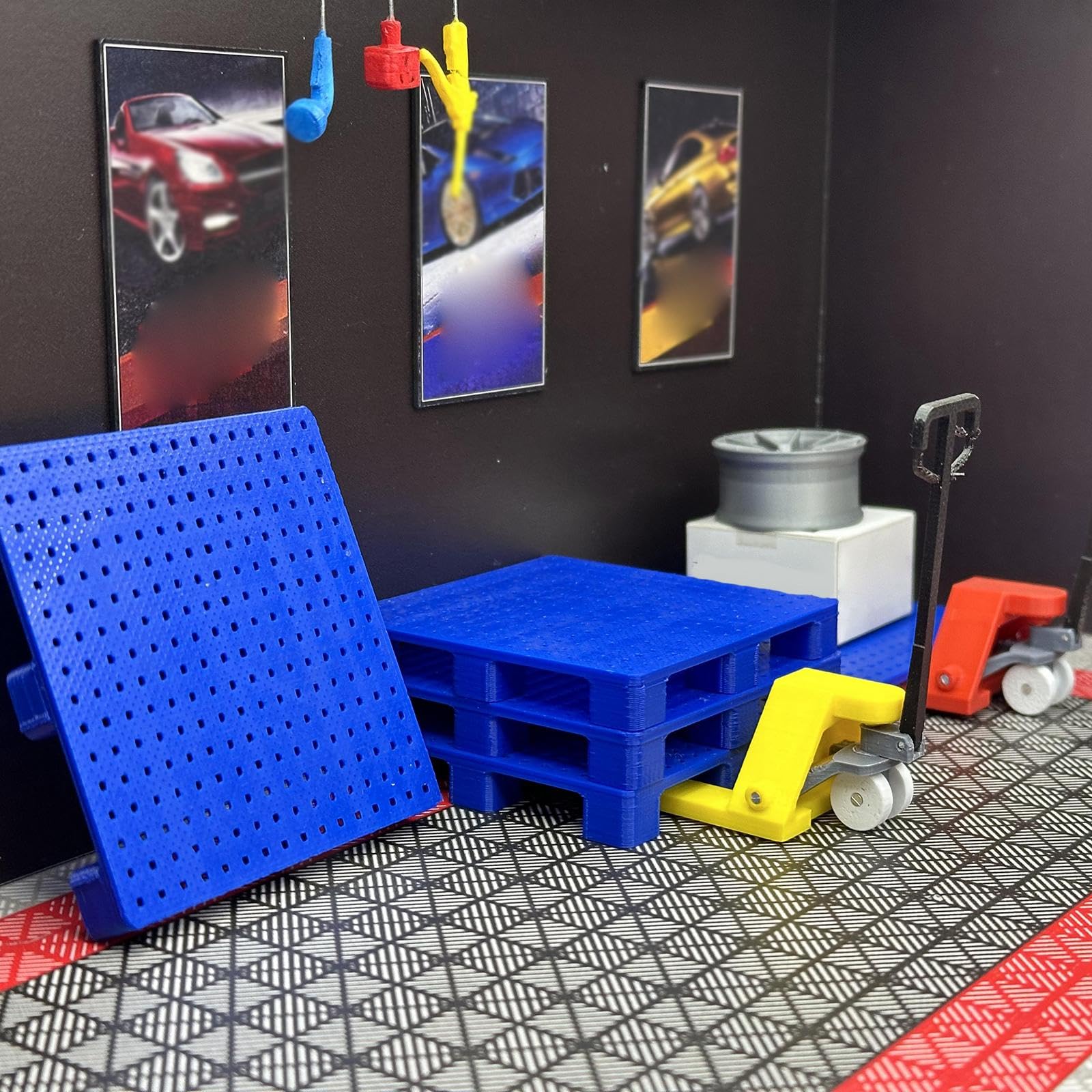 1/18 Scale Forklift Pallet Model Ornament Photography Props Sturdy Realistic-image-0