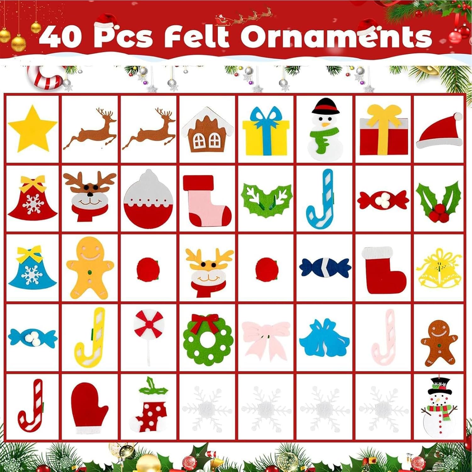 Felt Christmas Tree - Christmas Tree for Toddlers, Kids Activities Crafts with String Lights, Winter Christmas, Tree Set for Classroom, Living Room