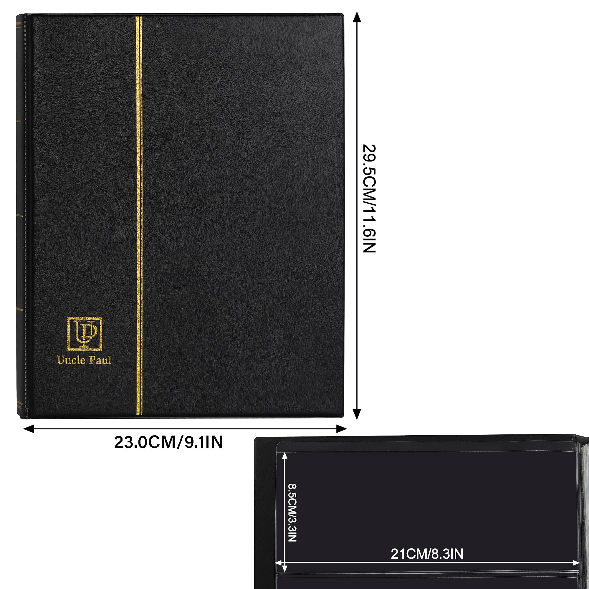Album na pieniądze z 60 kieszeniami – 19,6 cm x 8,1 cm uchwyt na banknoty ze sztucznej skóry twarda okładka książka do przechowywania z ochronnym etui na papier składany pieniądze dolary banknoty