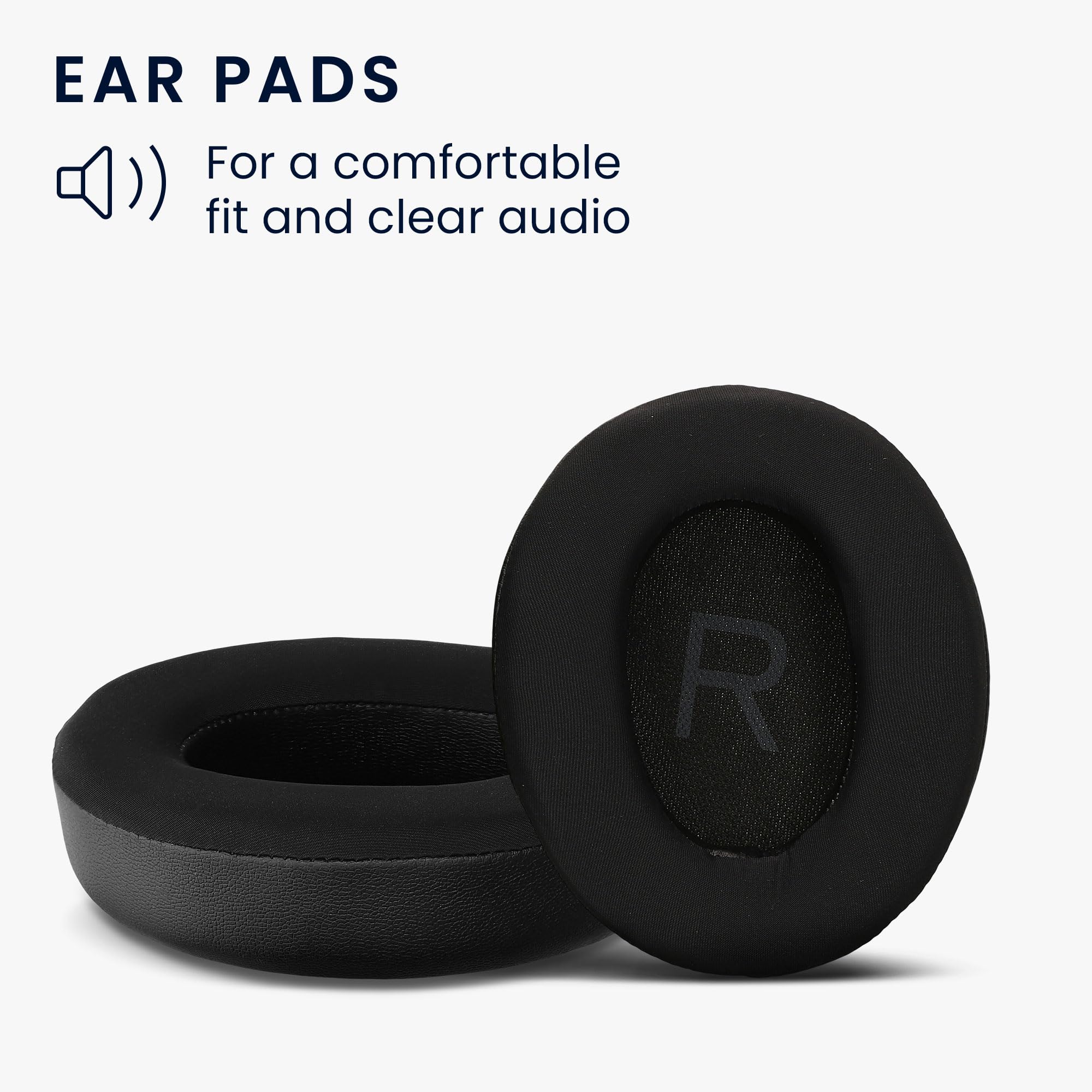 kwmobile Replacement Ear Pads Compatible with Anker Soundcore Life Q45 (Set of 2) - Cooling Gel Earpads - Black - Image 4