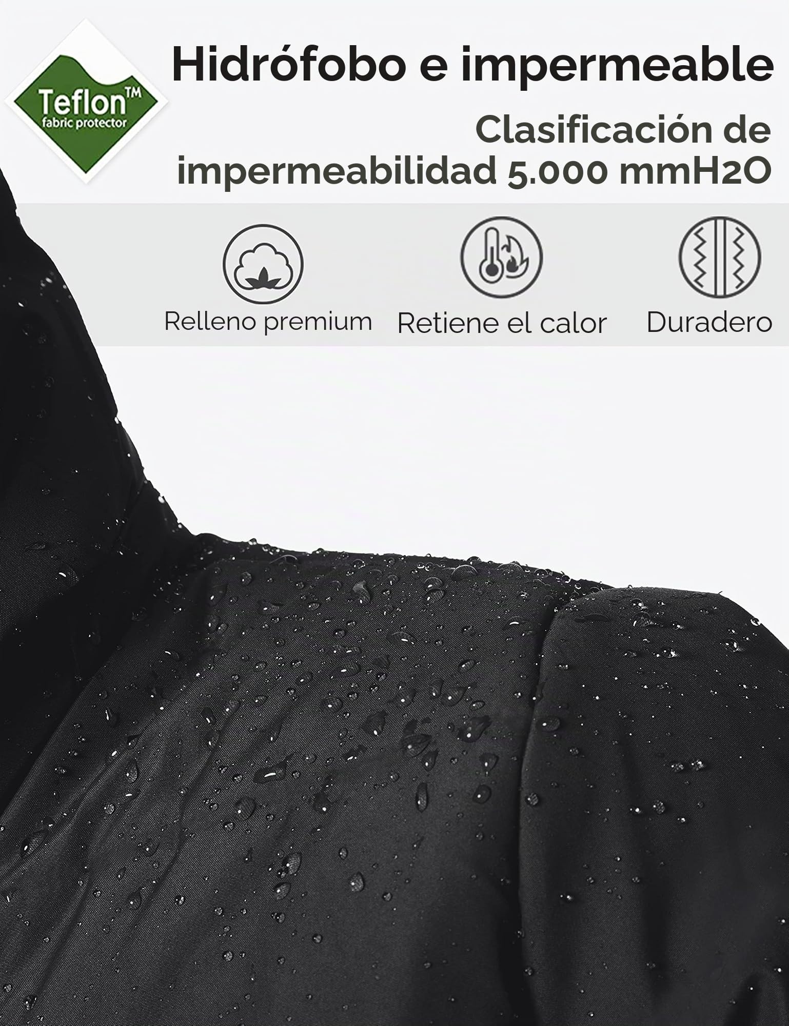 Wantdo Chaquetas de Algodón Invierno al Aire Libre Parkas Gruesa Capucha Desmontable con Pelo Chaqueta de Lana Resistente al Agua Abrigo Ajustado con Cinturón Hombres