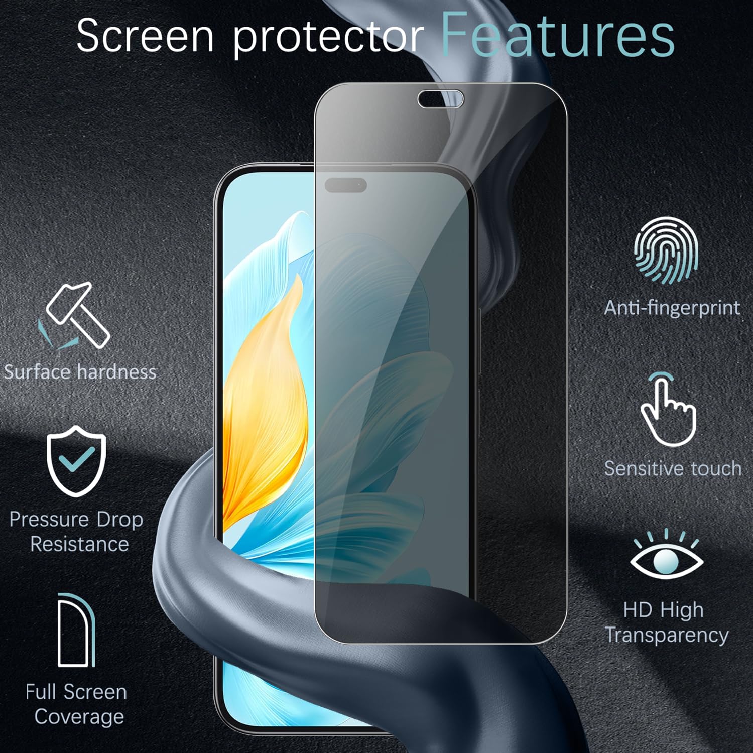 Protection écran Anti-espion Verre Trempé IPhone 13/13 Pro/16e - 2 Pack, Confidentialité, 9H Dureté, Anti-traces
