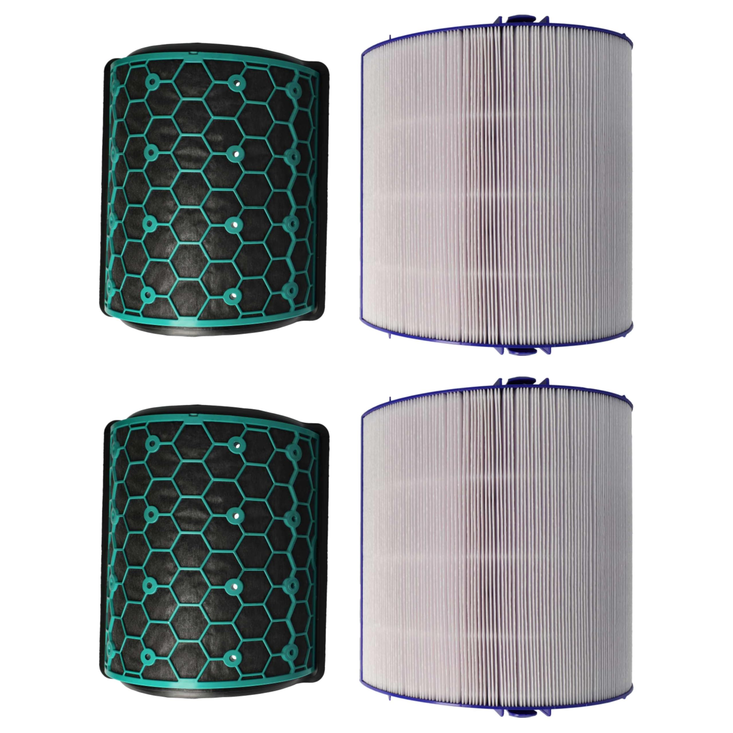 vhbw 2x Filtre compatible avec Dyson Purifier Cool TP11 | Purifier Cool TP12 purificateur d'air - filtre HEPA, filtre à charbon actif