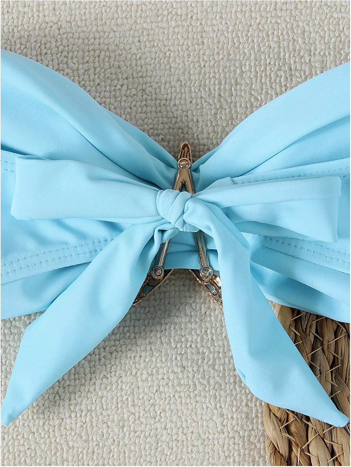 WDIRARA Women's 2 Piece Strapless Swimsuit Brazilian Thong Bikini Set Metal Starfish Bandeau Bathing Suit - Image 4