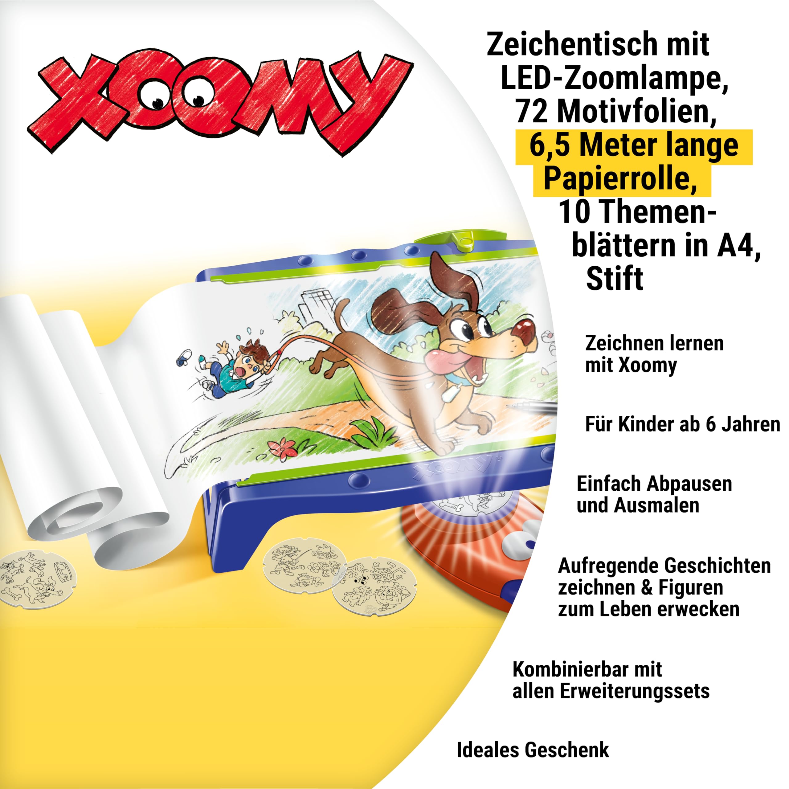 Ravensburger Xoomy® Maxi A4 18142 - Zeichnen und Malen Lernen für Kinder ab 6 Jahren, Über 300 Motiven und 6,5m Papierrolle für unendlichen Zeichenspaß