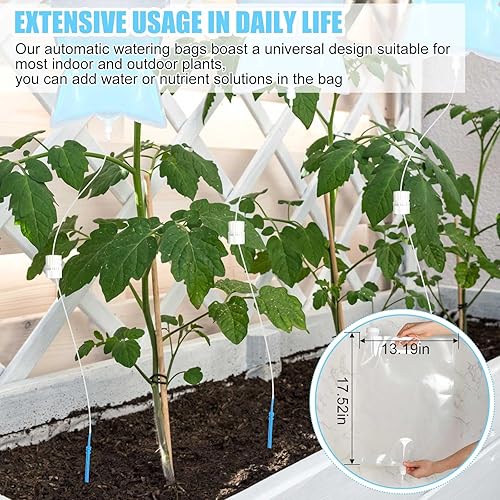 Miniatura 4 de Ziliny 4 bolsas de riego automáticas extra grandes de 6.5 L, bolsa de riego por goteo, sistema de riego por goteo automático, dispositivo de riego