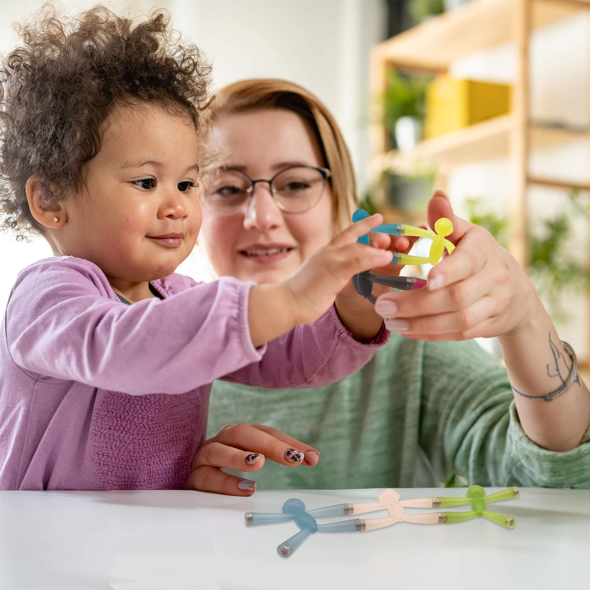 MAGMEN Magnetic Fidget Toys for Toddlers & Kids 3-8 | Portable Travel Activity Set | Sensory & Learning Magnet People for Airplane Car Trips- Pack of 5 Opaque Colors