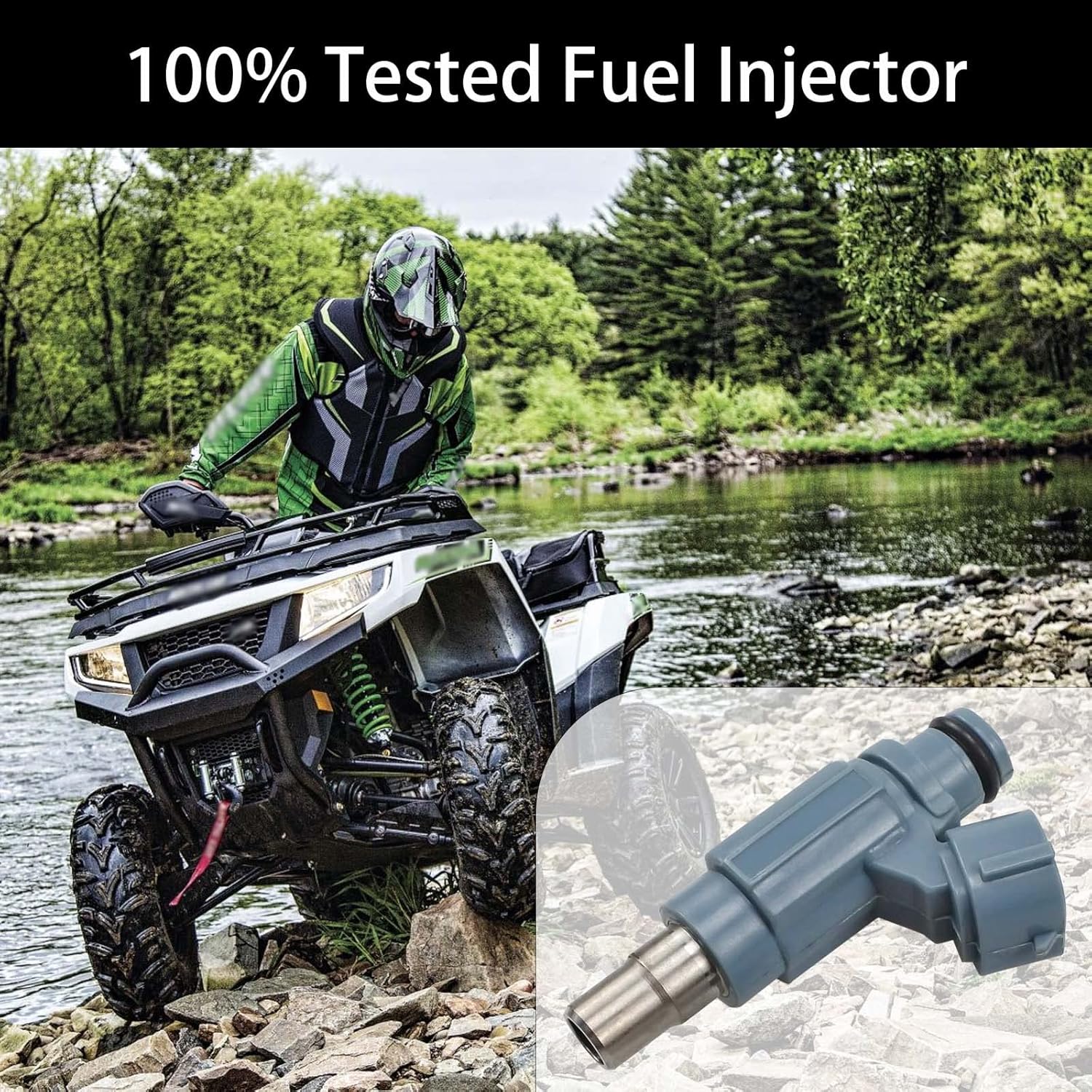 Fuel Injector Fit for Arctic Cat 700 AT 4X4 FIS SE 2006, EFI AT 4X4 FIS/LE 2007, EFI AT 4X4 FIS/LE/TRV CRUISER/TRV LE 2008 Replace 3403-120, with Seal