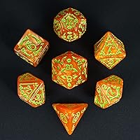 Vista 16 de Juego de dados DND de 7 dados poliédricos con una bolsa de dados de cuero, juego de dados D&D para juegos de mesa RPG (negro)