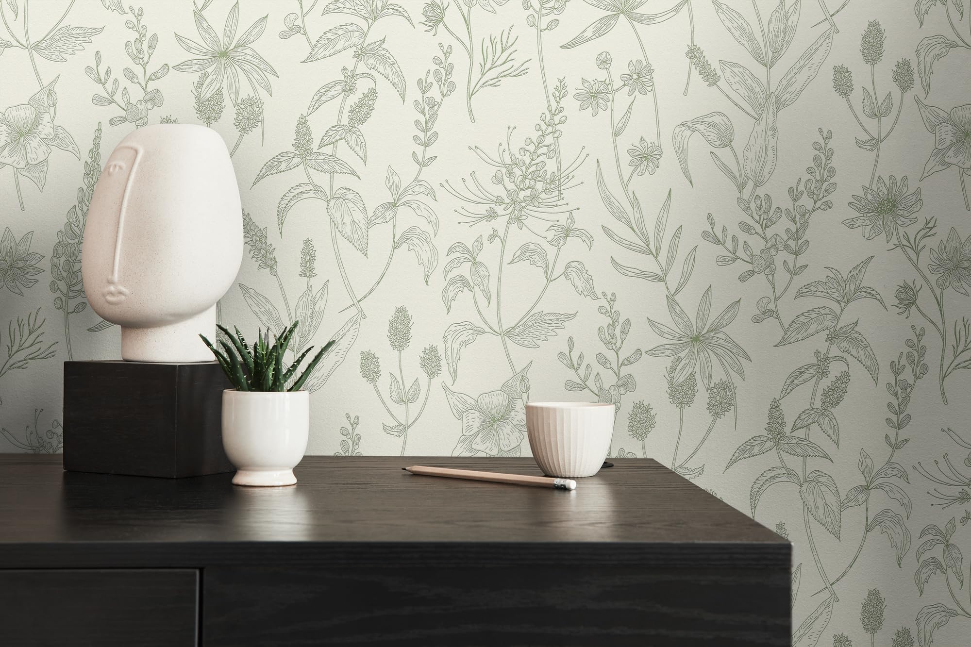 Livingwalls Jette 5 | 373635 | Carta da parati in tessuto non tessuto effetto floreale, 0,53 m x 10,05 m | verde