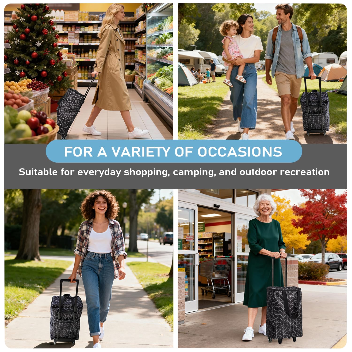 Small Rolling Cart - Foldable & Portable Shopping Cart -6 Small Rolling Cart - Foldable & Portable Shopping Cart -6