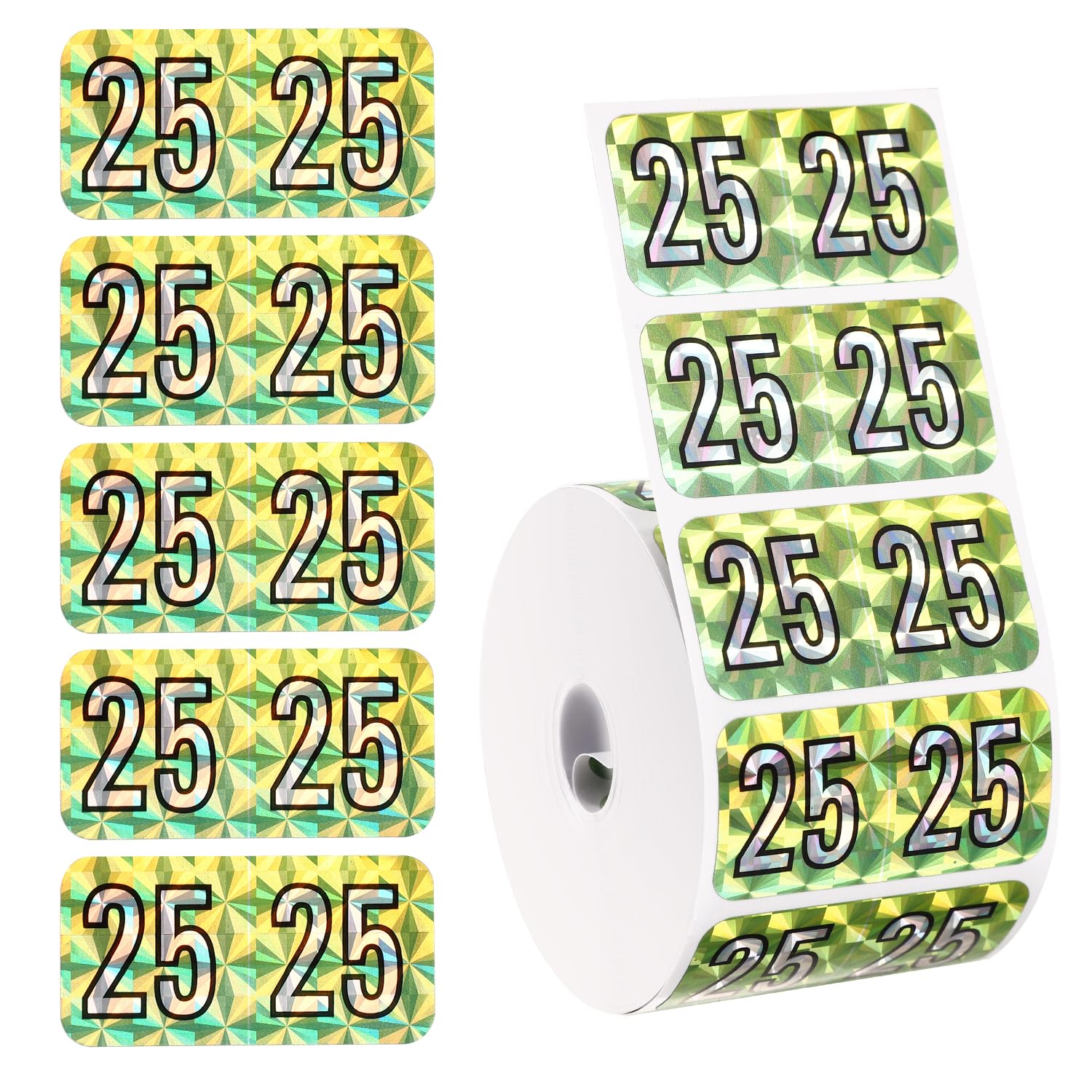 2025 Year Labels For File Folders - Red Color Coded, 3/4 X 1-1/2 Inch, 500 Per Roll, Medical Arts Press Style