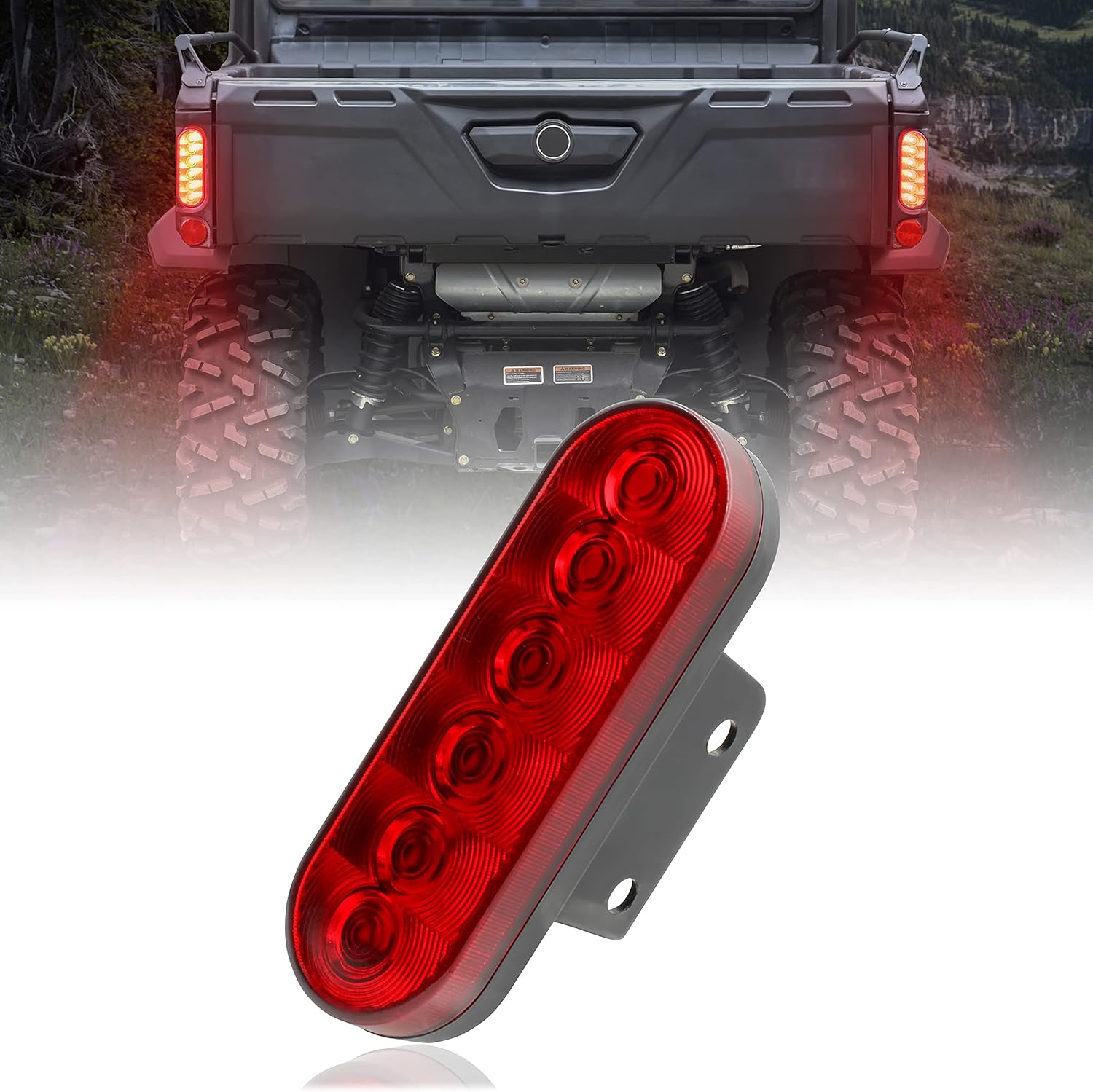 SAUTVS 1PCS UTV Red LED Tail Light for Can Am Defender, Red Taillight Assembly for Can-Am Defender/MAX HD5 HD7 HD8 HD9 HD10 2016-2025 Accessories (1PCS, Replace #710004257)