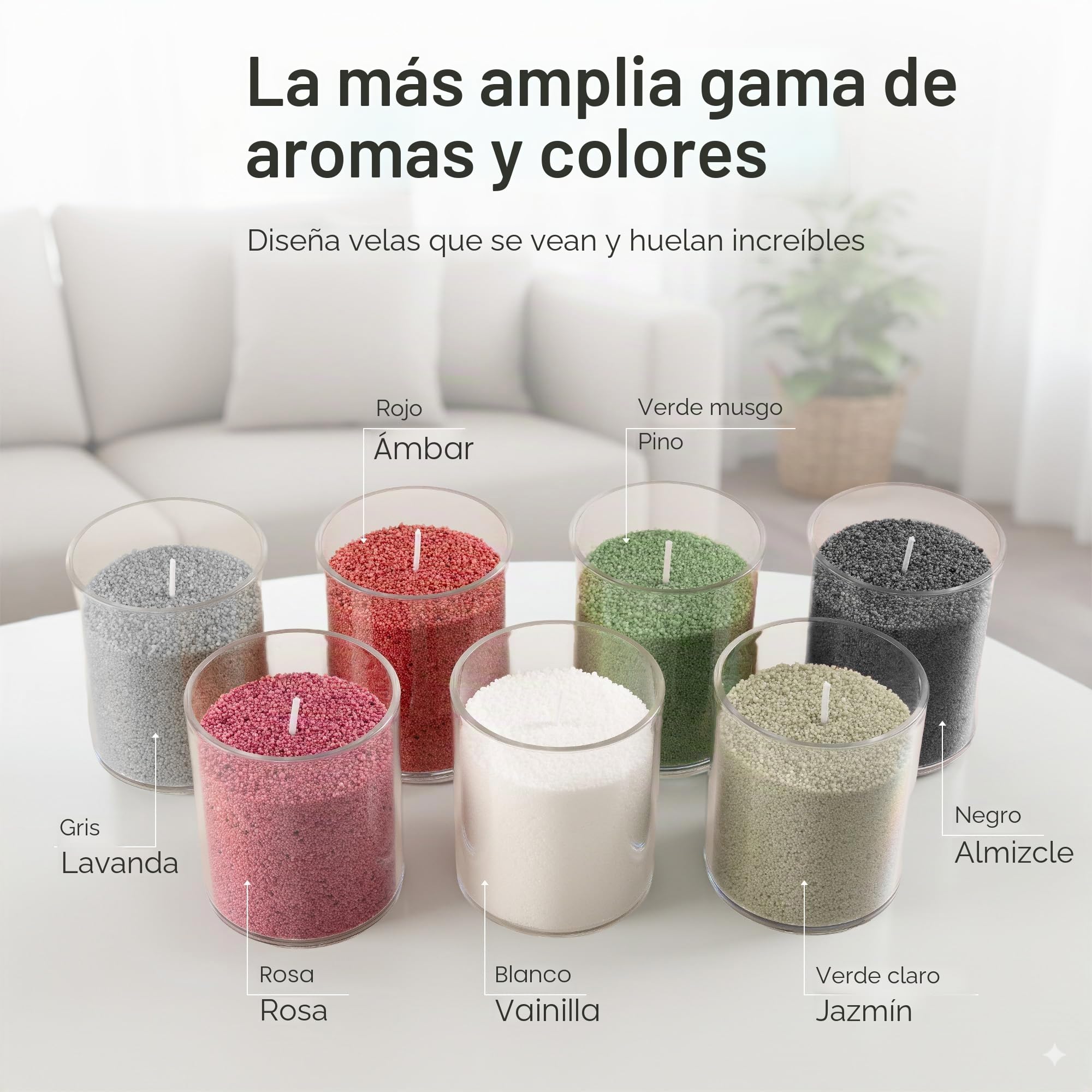 comforder Juego de velas con aroma y mecha, granulado de cera aromática, 400 g, granulado de cera + 4 mechas (negro, almizcle)