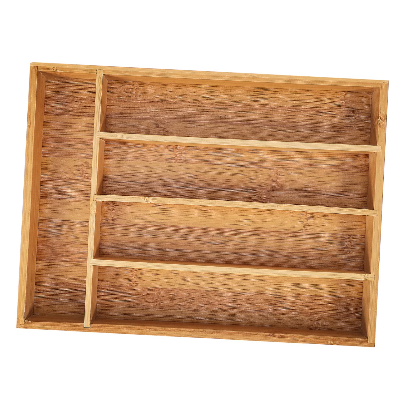 Alipis Bambus Küchenorganizer mit 5 Fächern für Einfache Aufbewahrung Elegantes Design und Verschleißfest für Küche und Schubladen Ordnung