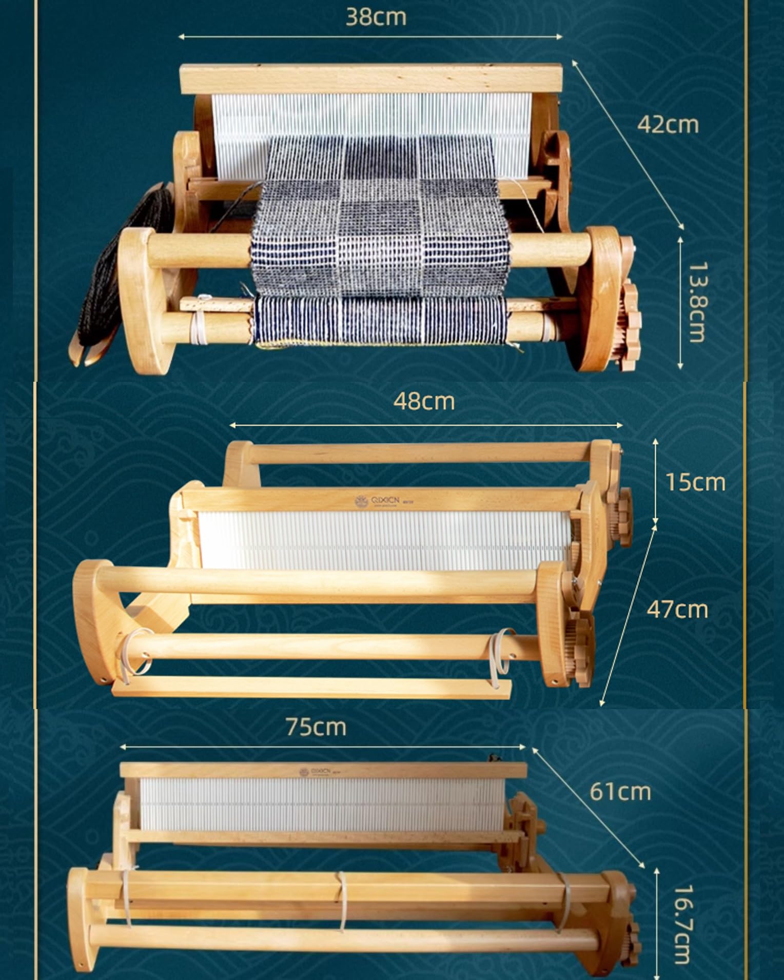 Macchina per tessitura fai da te in legno, per lavori a maglia fai da te, telaio per tessitura, per sottobicchieri, tovagliette, borse di stoffa