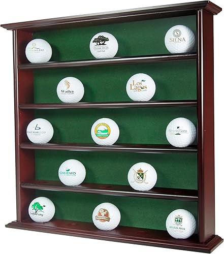 Golf Gifts and Gallery - Gabinete de caoba para exhibición de pelotas de golf Capacidad para 25 pelotas talla única