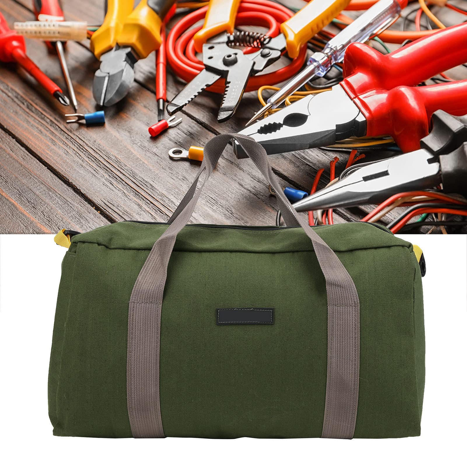 Borsa Porta Attrezzi Grande 46x18x24 Cm - Impermeabile In Tela Con Maniglia, Per Elettricisti E Idraulici