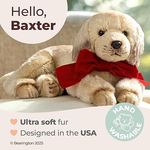 Vista 8 de Bearington Goldie - Peluche realista de perro Golden Retriever para niños, niños y niñas, 13 pulgadas