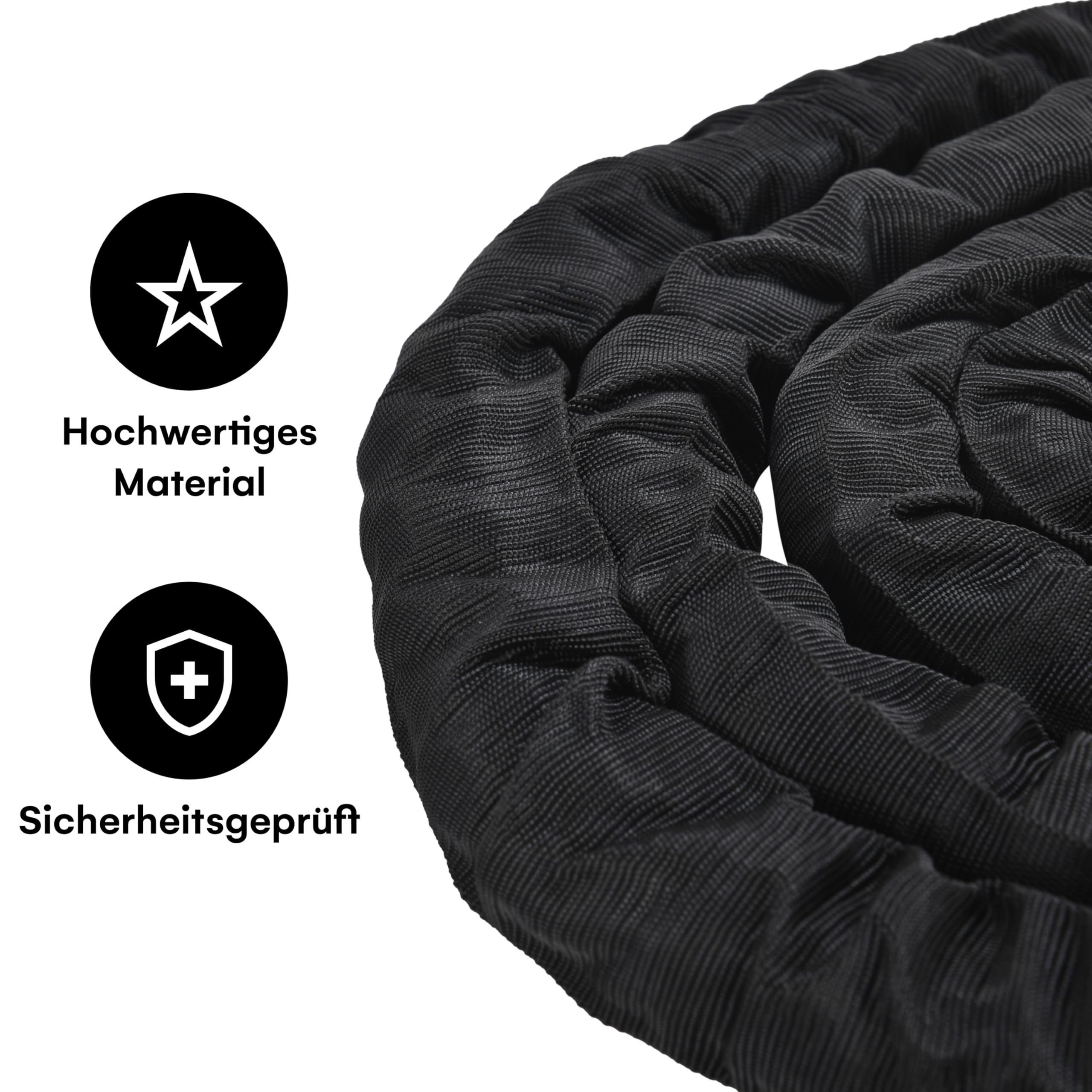 PowrX Battle Rope - Trainingsseil - Sports Schlachtseil - Fitnessseil - Indoor und Outdoor Muskelaufbau - Übungsseil für Krafttraining -