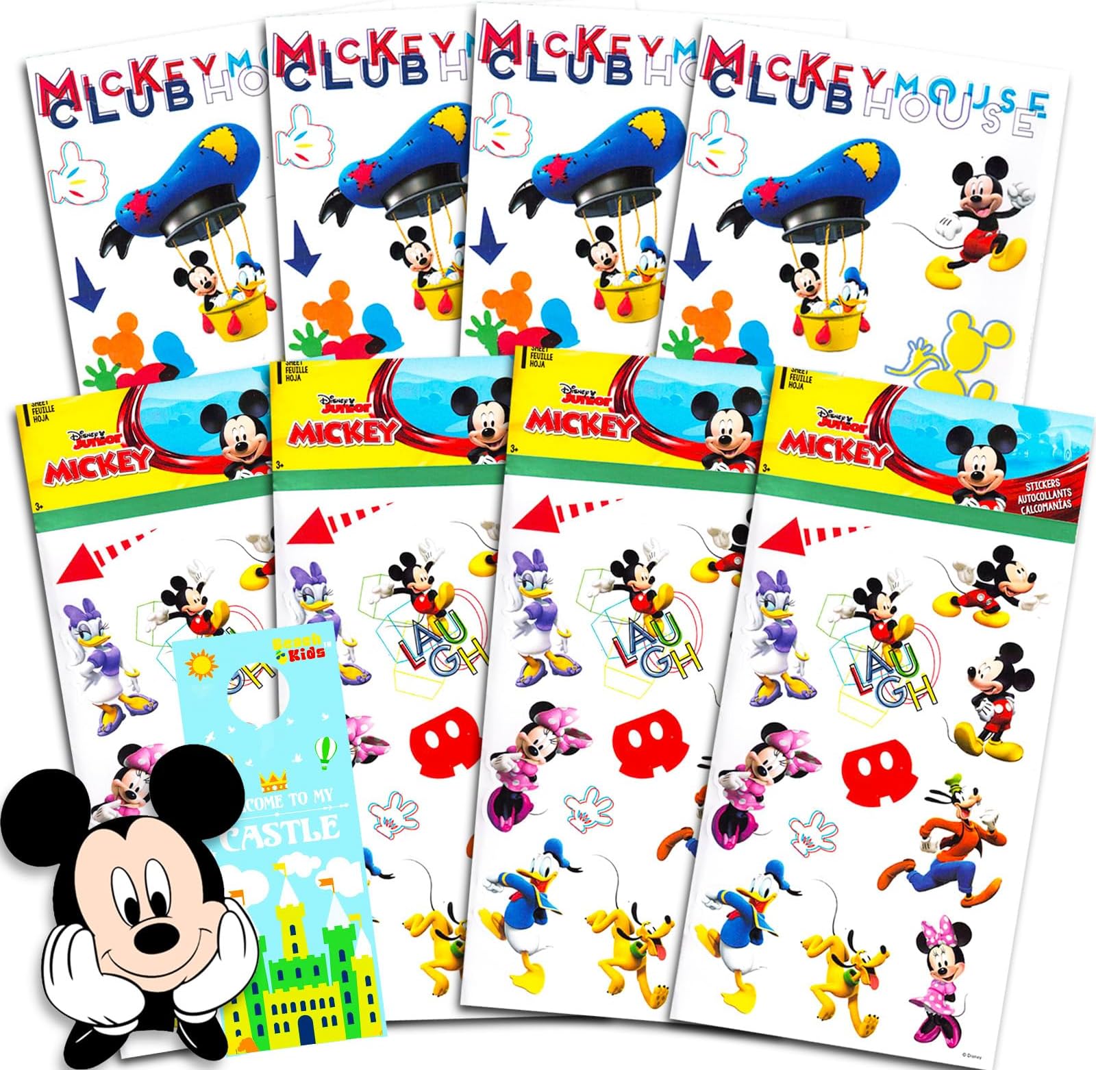 Disney StudioMickey Mouse Stickers 8 Pack, 200 Disney Mickey Stickers for Kids, Party Supplies, Decorations & More
