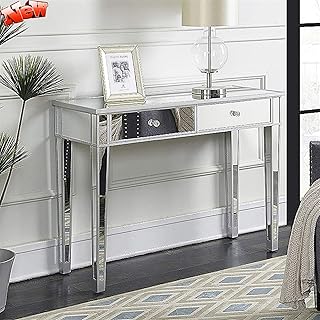 Luxurious Mirrored Console Table, Best Mirrored Makeup Desk Vanity with ...