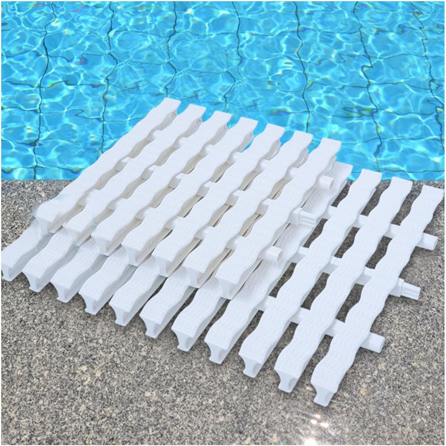 Drainage Overflow Grate,Swimming Pool Road Gutter Grille,Three Interface Drainage Equipment,Drainage for Driveways Patios Decks(20x 100CM,6 Pieces)