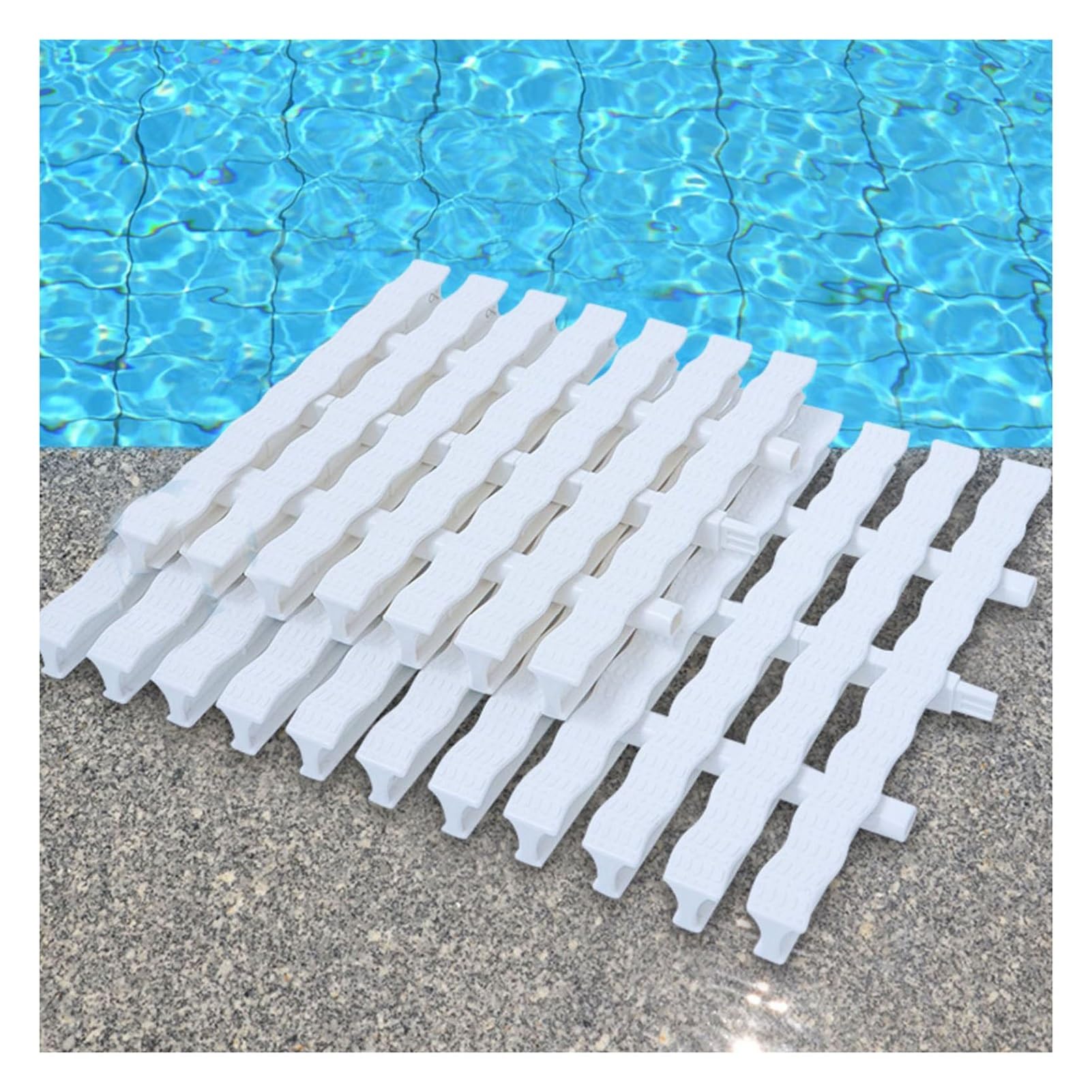 Durable Pool Drain Grates - 6 Pack (30 x 100 cm) - Efficient Gutter Grate for Pools Patios & Driveways - Tri-Channel Design for Superior Drainage