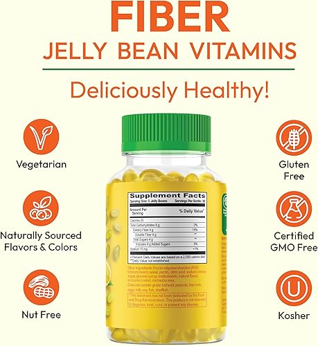 Miniatura 7 de Gomitas de frijoles de fibra para adultos, suplemento de fibra para la salud digestiva, gomita de fibra vegetariana, 150 gomitas de gelatina
