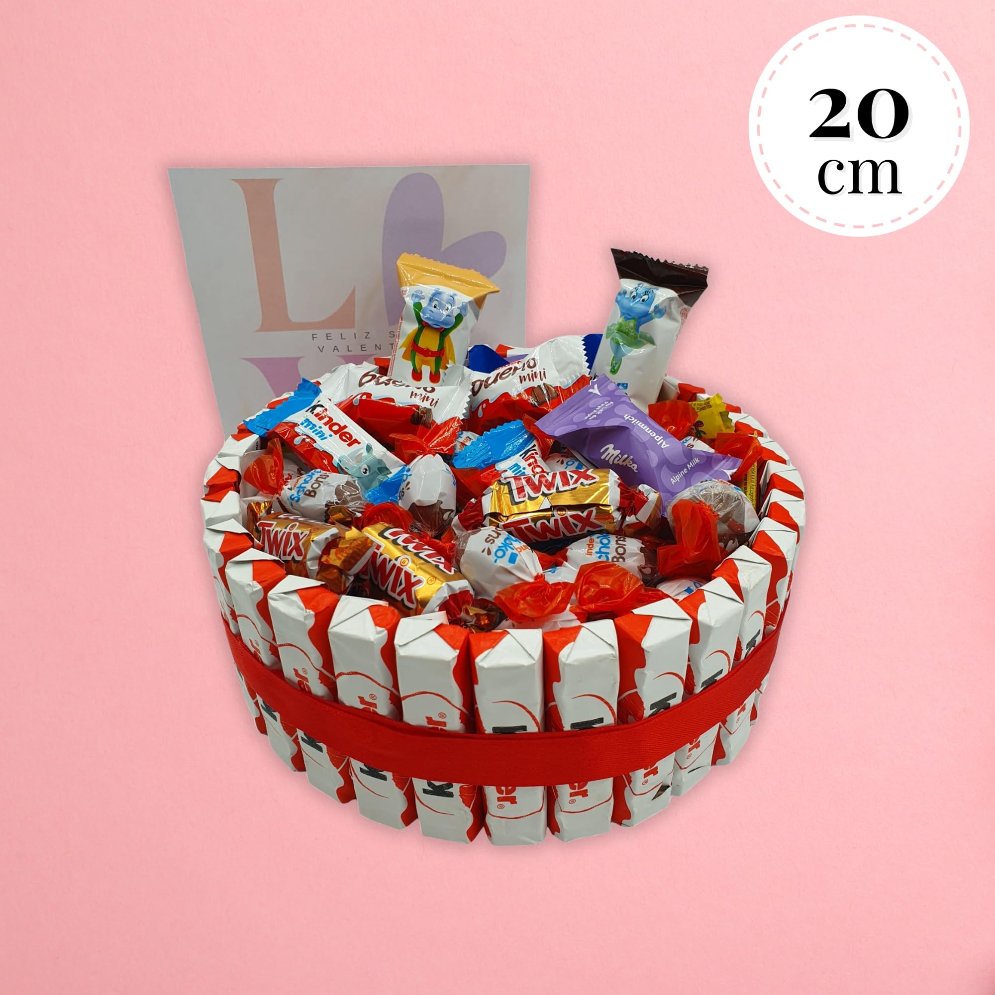 Tarta de Chocolate Kinder 80 Chocolates 20 cm Regalo