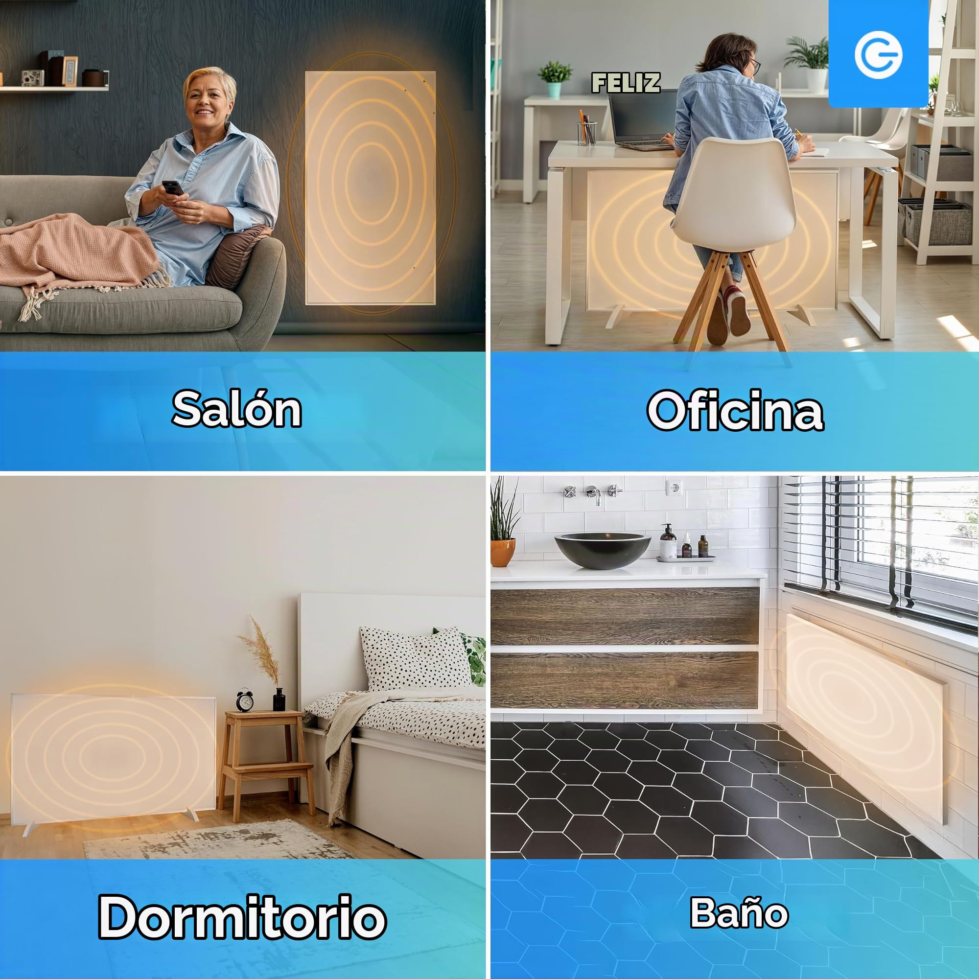 Silvergear® Calefacción Infrarroja Premium | Panel Calefactor 420W con Control WiFi | Protección Contra Sobrecalentamiento | Instalación en Pared o Independiente | Diseño Ecológico