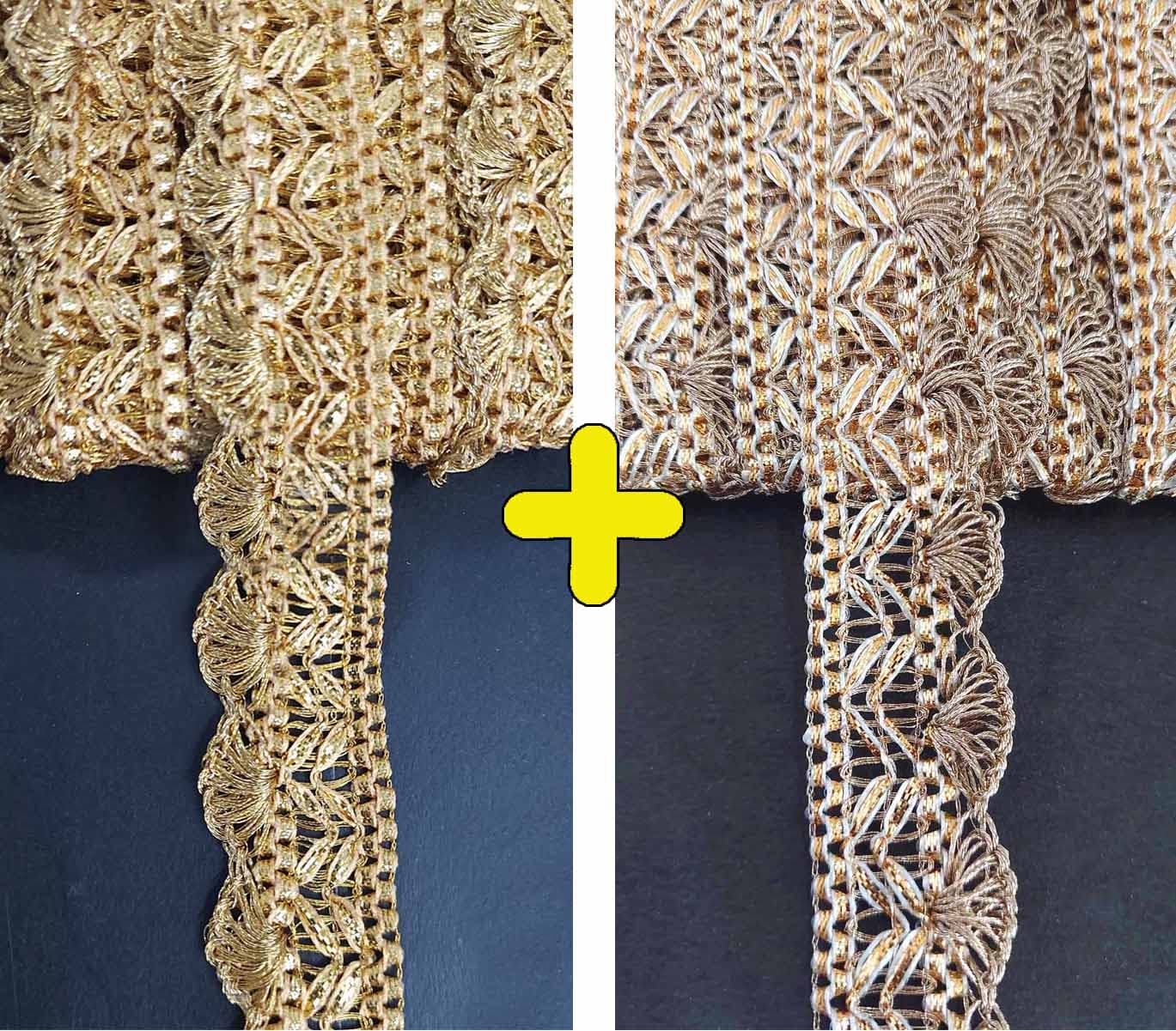 Mezin Gota Patti Zigzag Pankh Lace Trimmings Ribbon Festival Bridal Dupatta Lehenga, Saree, Anarkali, Indian Sari Border (Gold + Rose Gold) (B0BT1Y77S7) Amazon Price History, Amazon Price Tracker