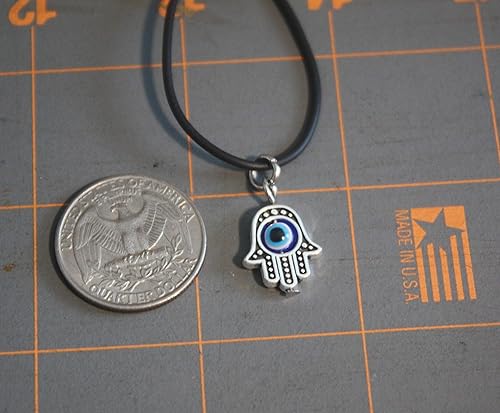 Miniatura 5 de Turkish Blue Evil Eye Pendant Necklace - Hamsa Hand, Hand of Fatima - Protection, Luck, Amulet For Men Women Teens - Rotating Eye