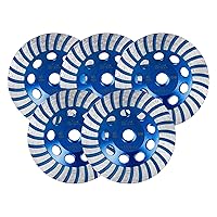 Vista 15 de SALI Muelas abrasivas de hormigón de 4.5 pulgadas, 3 piezas, 16 segmentos de diamante turbo, árbol 5/8-11, rueda abrasiva de diamante apta